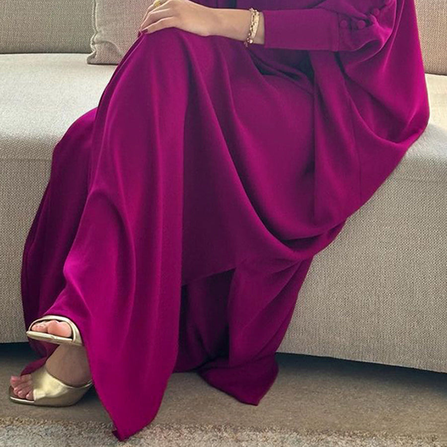 Women’s Loose Fit Button Detail Maxi Dress