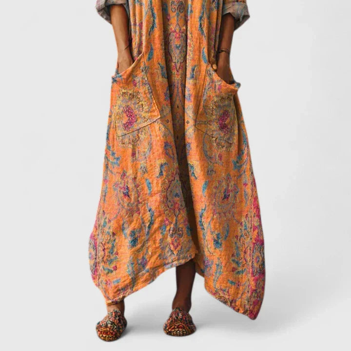 Women's Flowy Bohemian Printed Dress