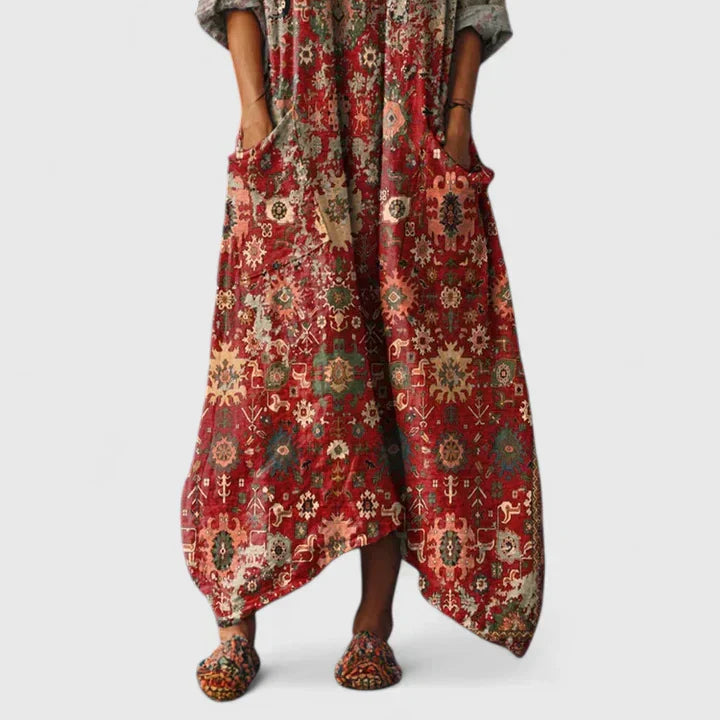 Elodie Embroidered Relaxed-Fit Midi Dress