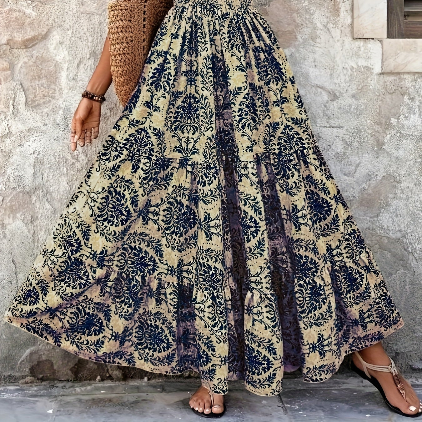 Seraphina – Boho V-Neck Maxi Dress