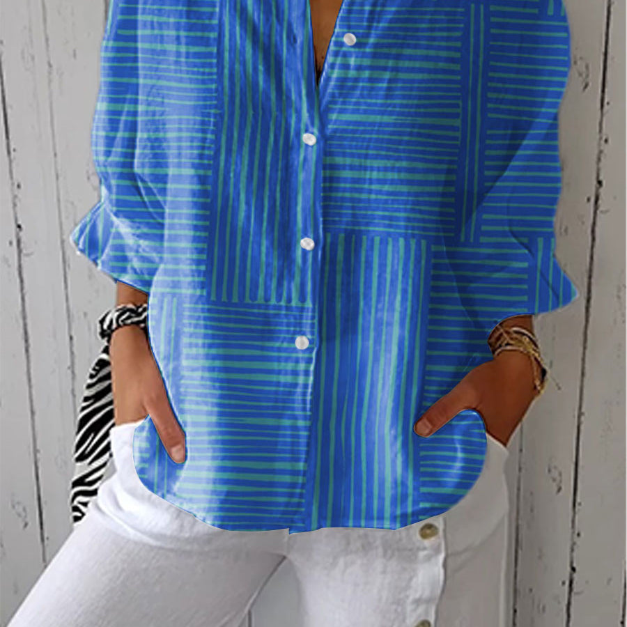 Feline | Azure Stripe Blouse