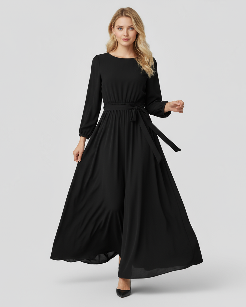 Chic Belted Maxi Dress