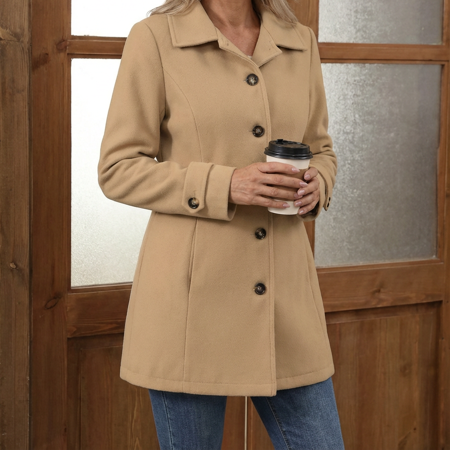 Women's Chic Wool-Blend Coat – Effortless Comfort, Flattering Fit,
