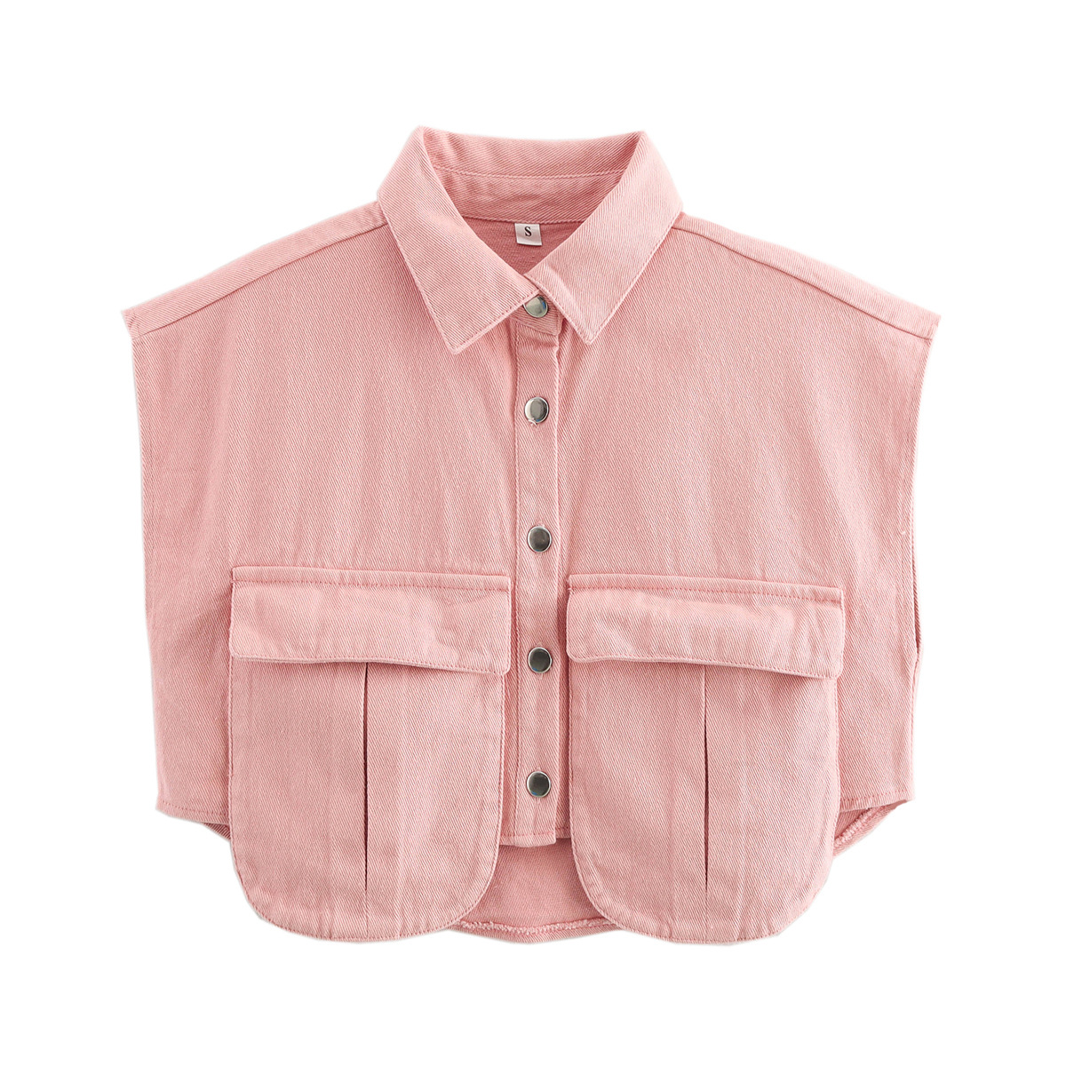 Lira Denim Pocket Vest with Turn-Down Collar