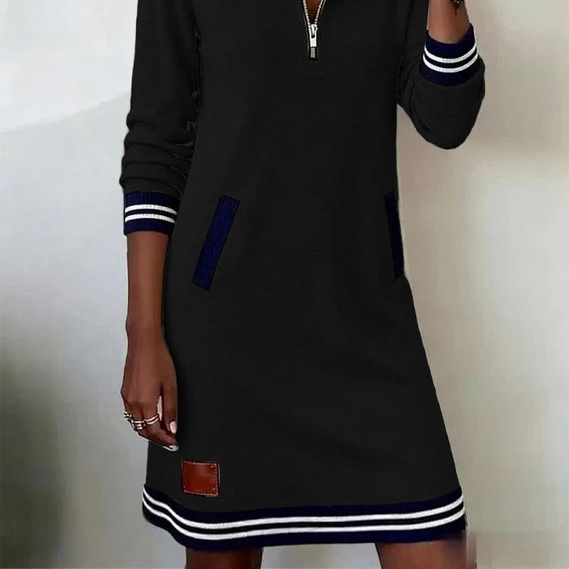 Women's Effortless Chic Long-Sleeve Cotton Dress