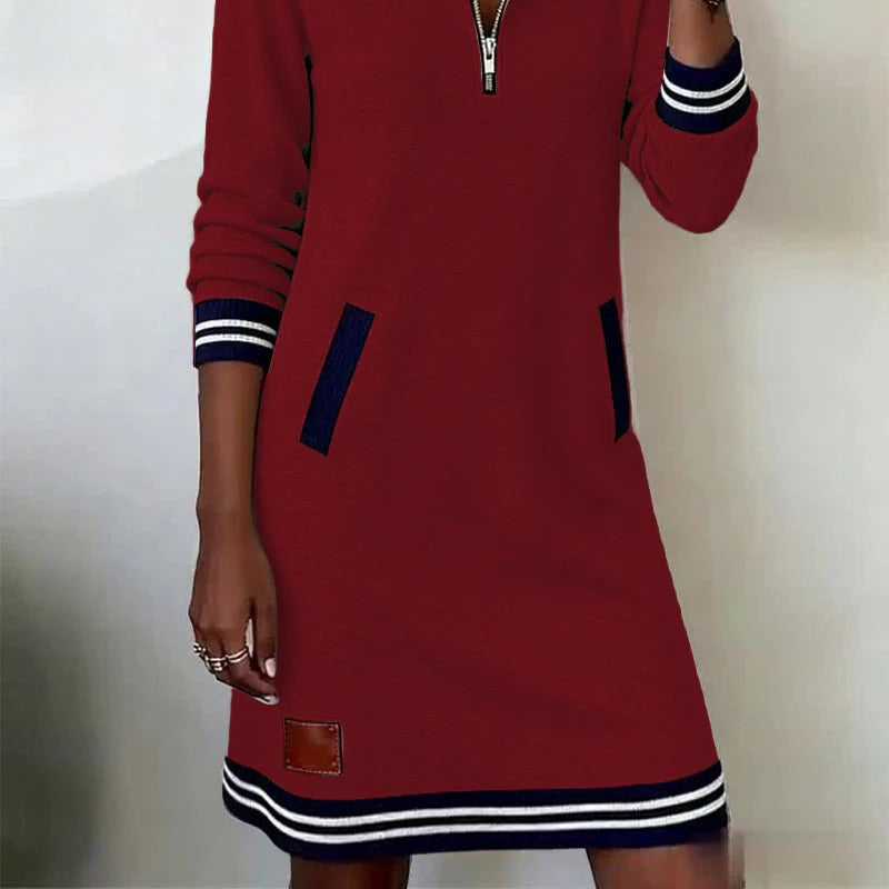 Women's Effortless Chic Long-Sleeve Cotton Dress