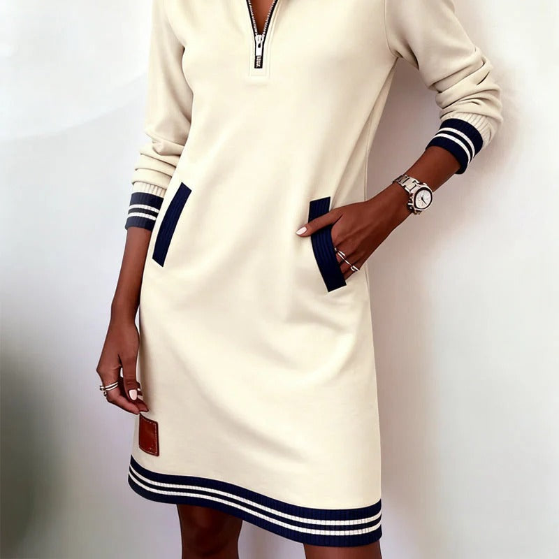 Women's Effortless Chic Long-Sleeve Cotton Dress