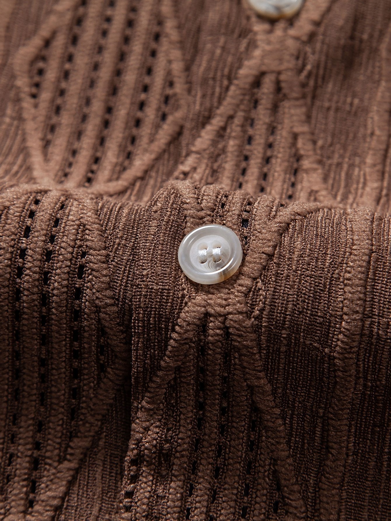 Bold Geometric Jacquard Cuban Shirt - Modern Pattern, Effortless Style