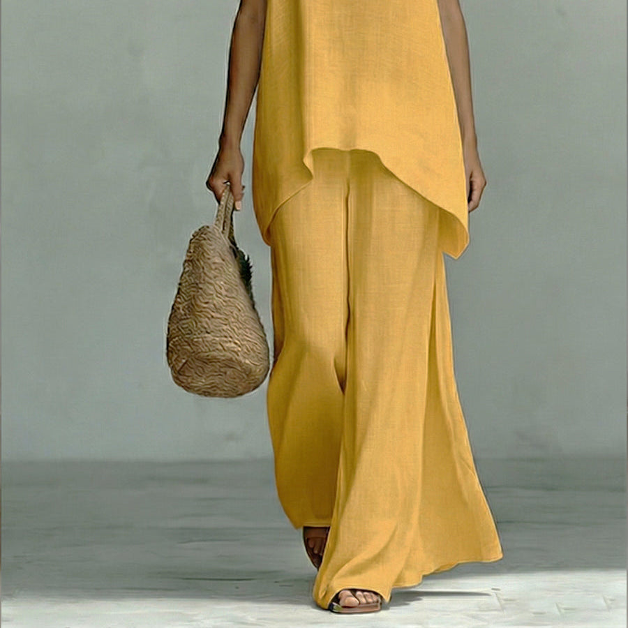 Elenia | Elegant Linen-Cotton Two-Piece Set