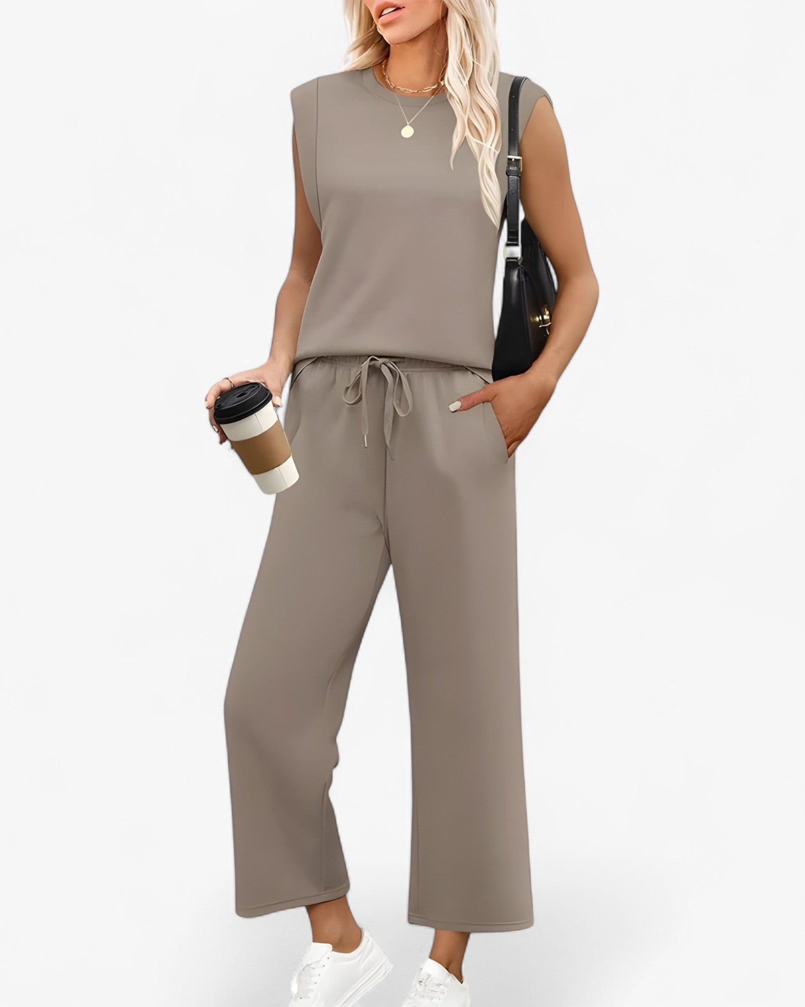 Aurora | Kvinders To-delt Sæt - Khaki - women's fashion - {{ product_tags }