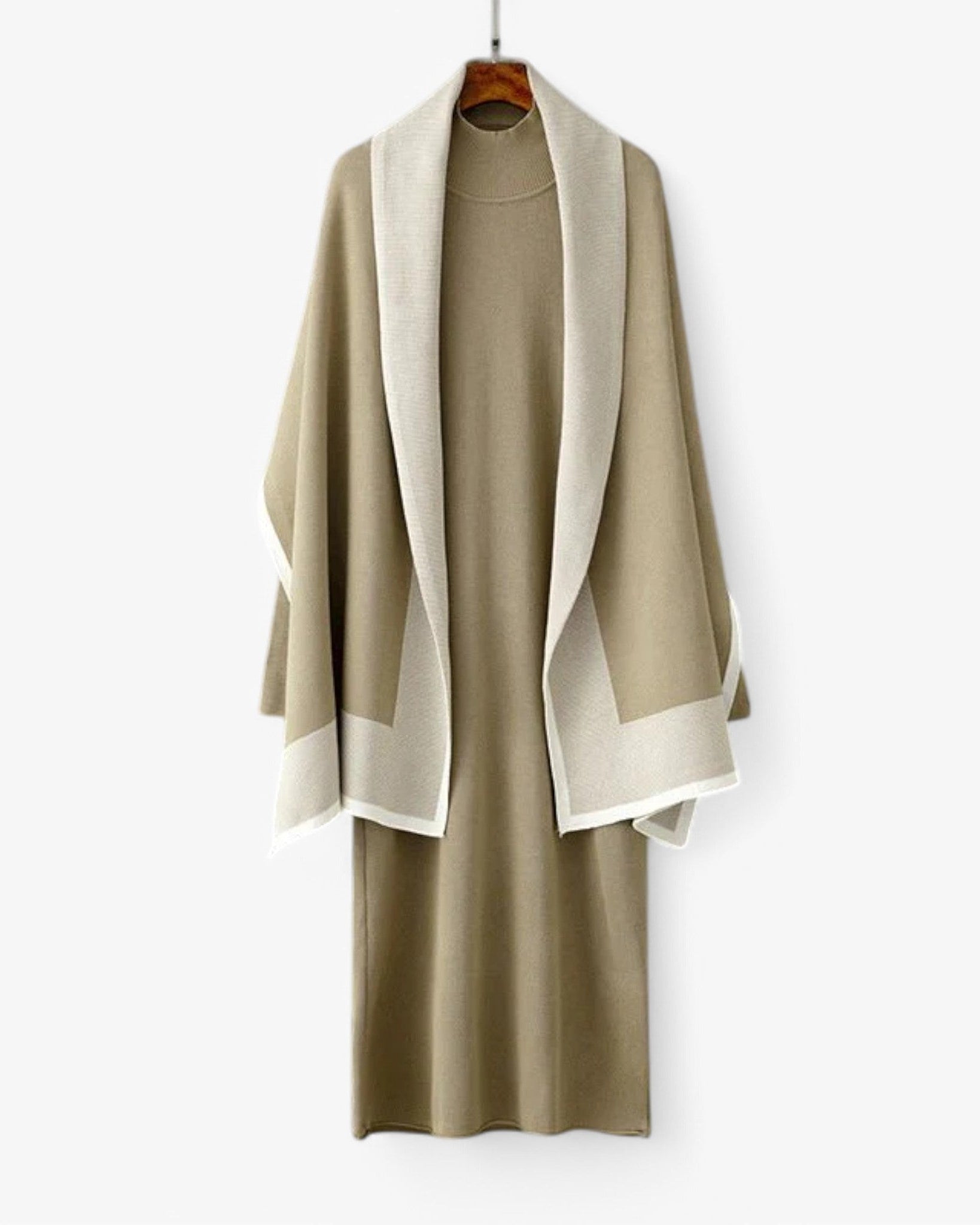Vivian | Prescott Strikket 2-delt Sæt - Kaki - women's fashion - {{ product_tags }