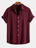 Breathable Linen-Rayon Blend Button-Front Shirt