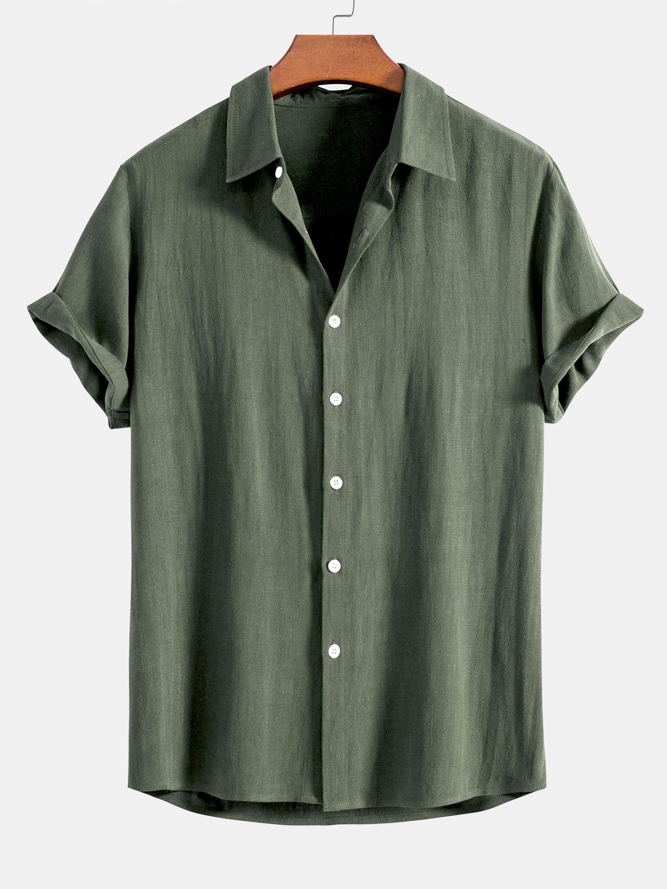 Breathable Linen-Rayon Blend Button-Front Shirt