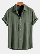 Breathable Linen-Rayon Blend Button-Front Shirt
