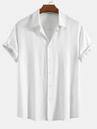 Breathable Linen-Rayon Blend Button-Front Shirt