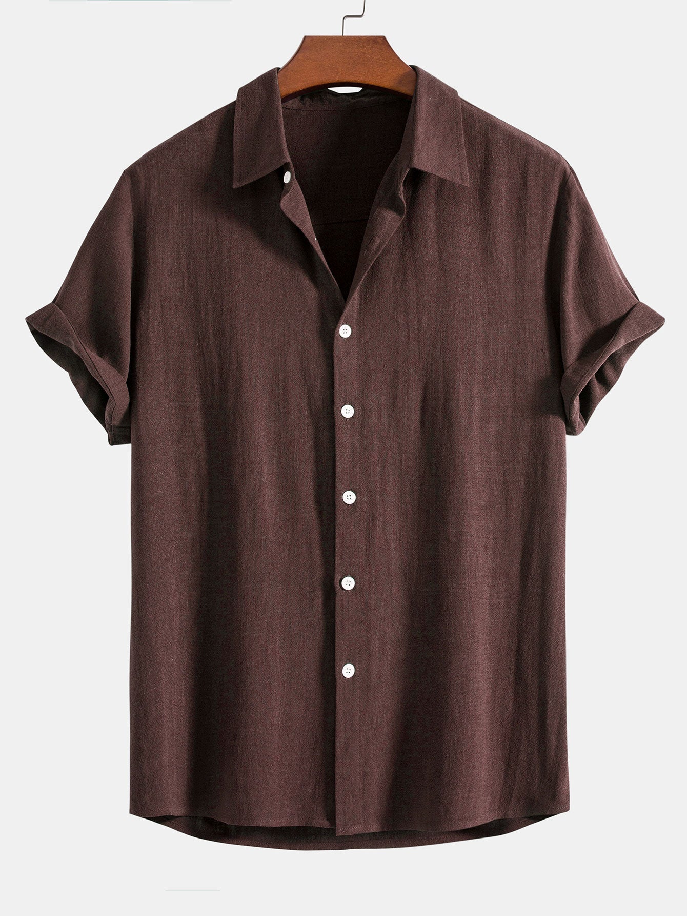 Breathable Linen-Rayon Blend Button-Front Shirt