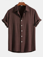 Breathable Linen-Rayon Blend Button-Front Shirt