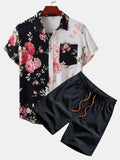 Men's Tone Floral Print Shirt & Swim Shorts Set – Stylish Beach