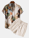 Men's Print Shirt & Textured Cotton 5-Inch Shorts – Vibrant Summer Set