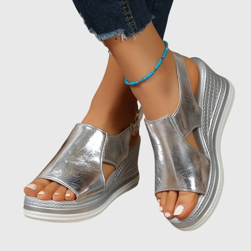 Megan Metallic Platform Sandals