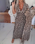 Women's Luxe Leopard Print Dress – Elegant, Flattering Silhouette