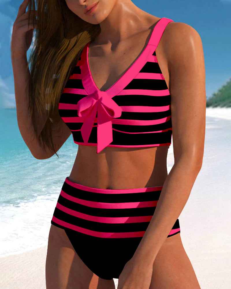 Muse® | Gestreifter Bikini mit hohem Bund