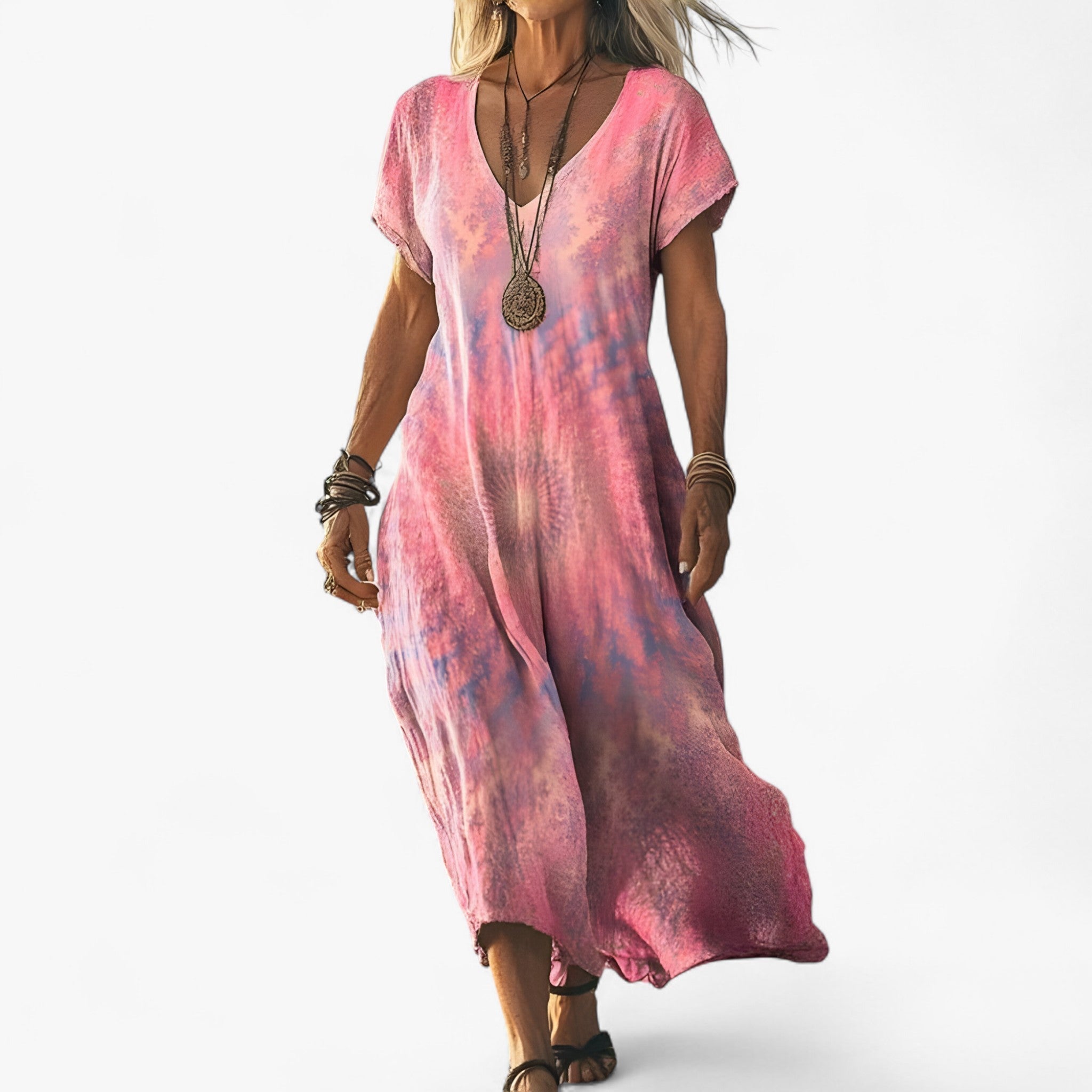 Timeless Vintage Gradient Dress with Retro Ombre