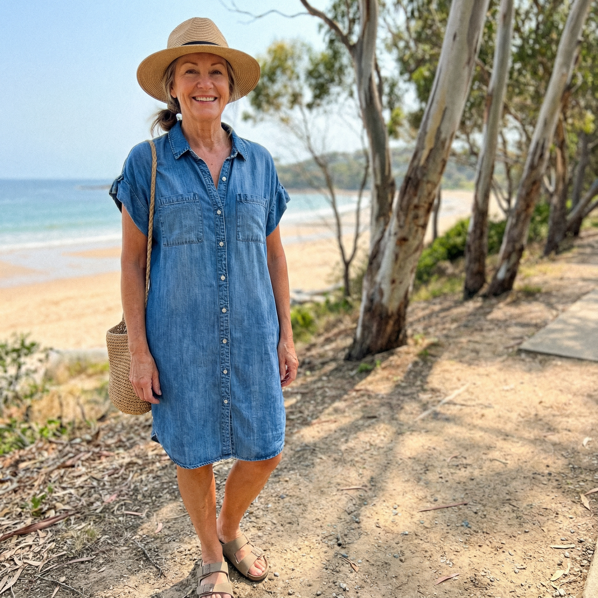 Bondi™ Casual Denim Print Dress — Effortless Everyday Style
