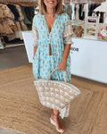 Mana | Elegant Floral V-Neck Dress for Effortless Chic