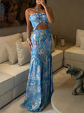 Women's Maxi Halter Neck Dress with Hollow Pattern for an Elegant and