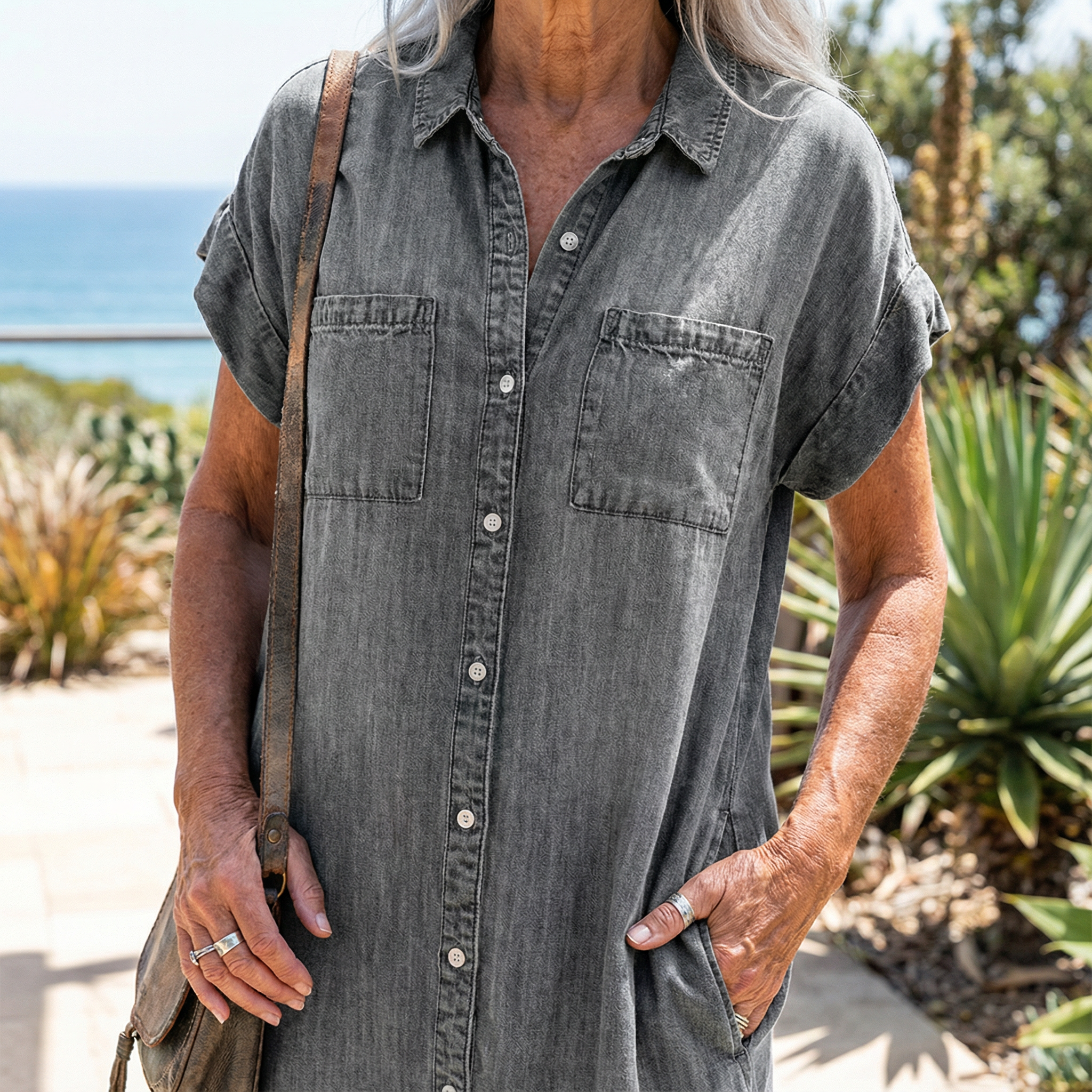 Bondi™ Casual Denim Print Dress — Effortless Everyday Style