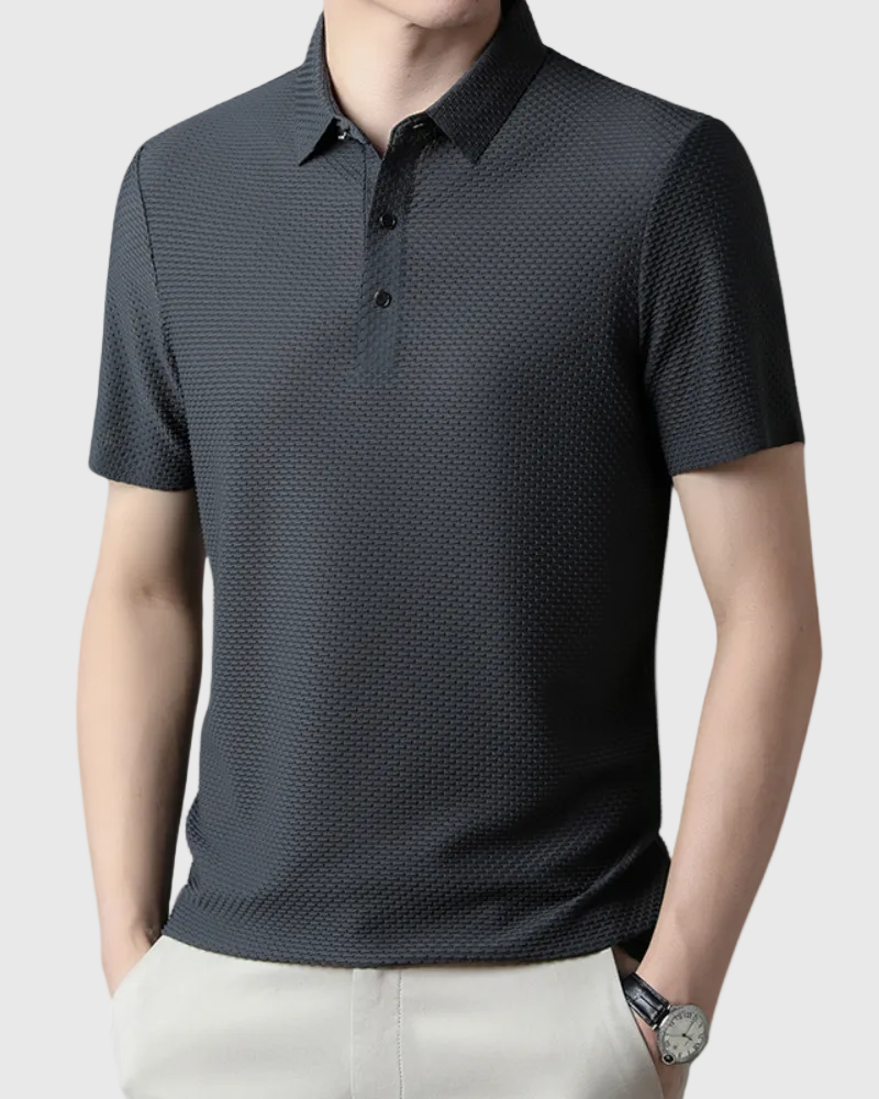 Men's Silk Polo with Anti-Stain Protection