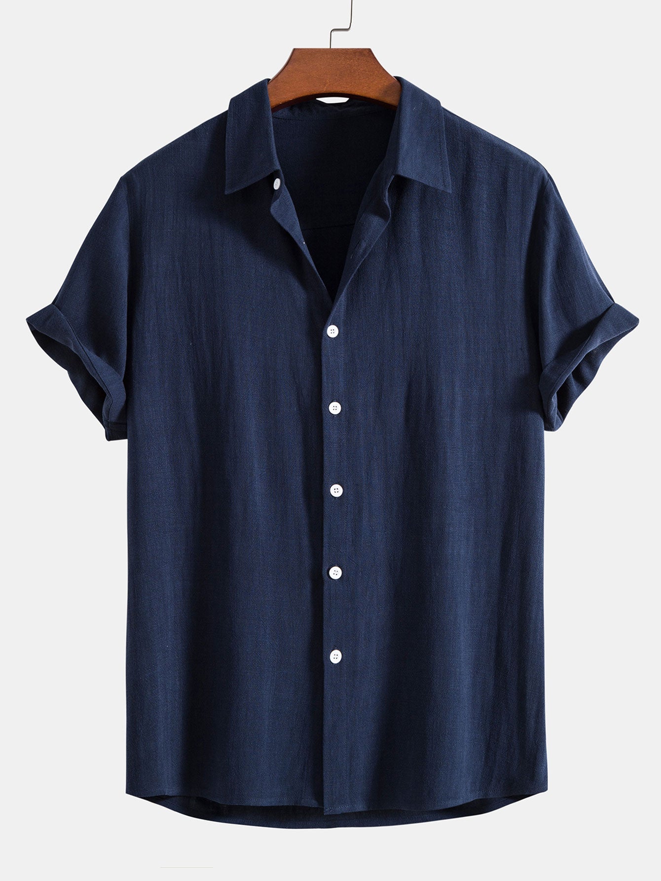 Breathable Linen-Rayon Blend Button-Front Shirt