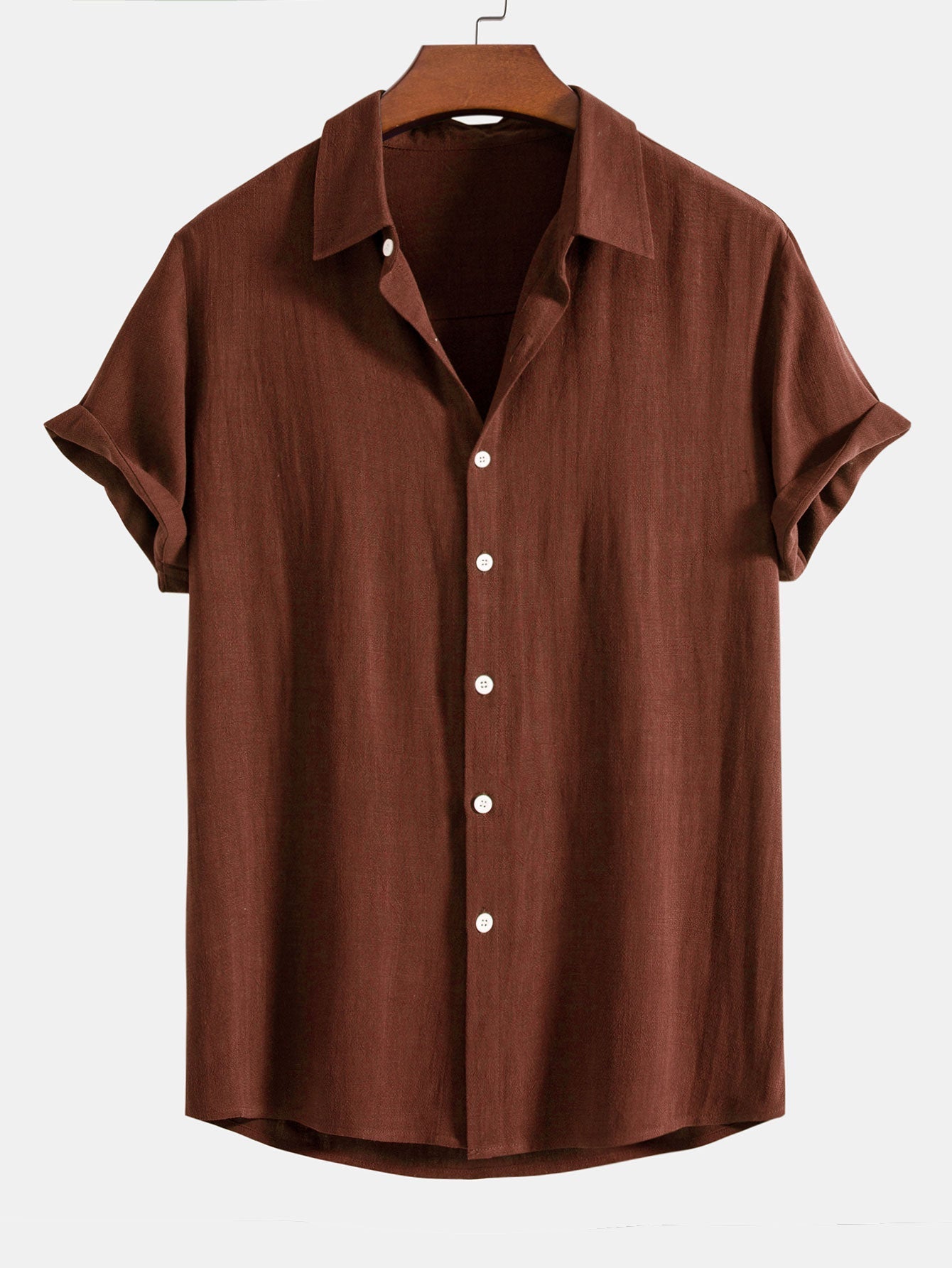 Breathable Linen-Rayon Blend Button-Front Shirt