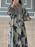 Women's Casual Floral Print Lantern Sleeve