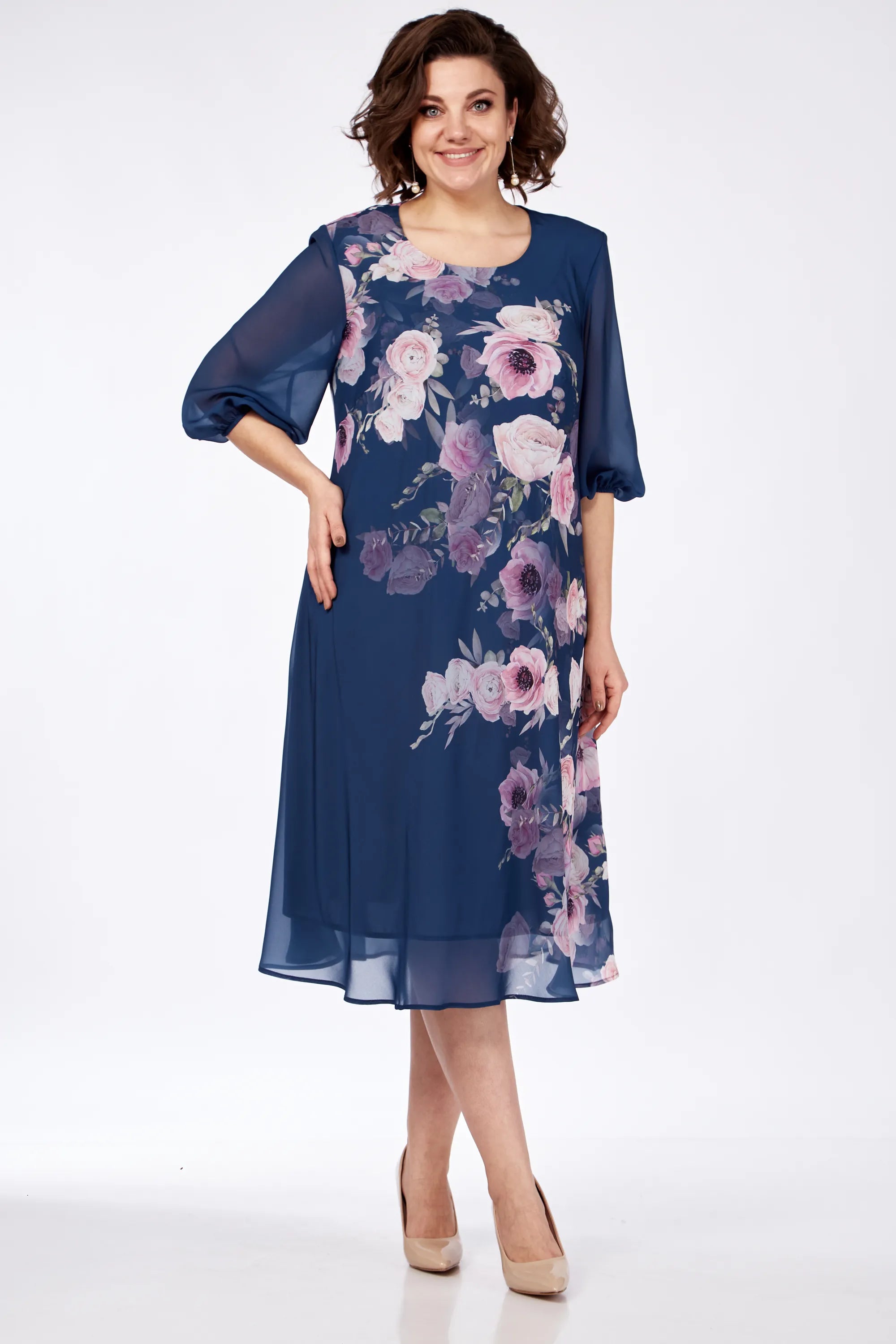 Allison Floral Elegance Dress Red | Cow Clothing