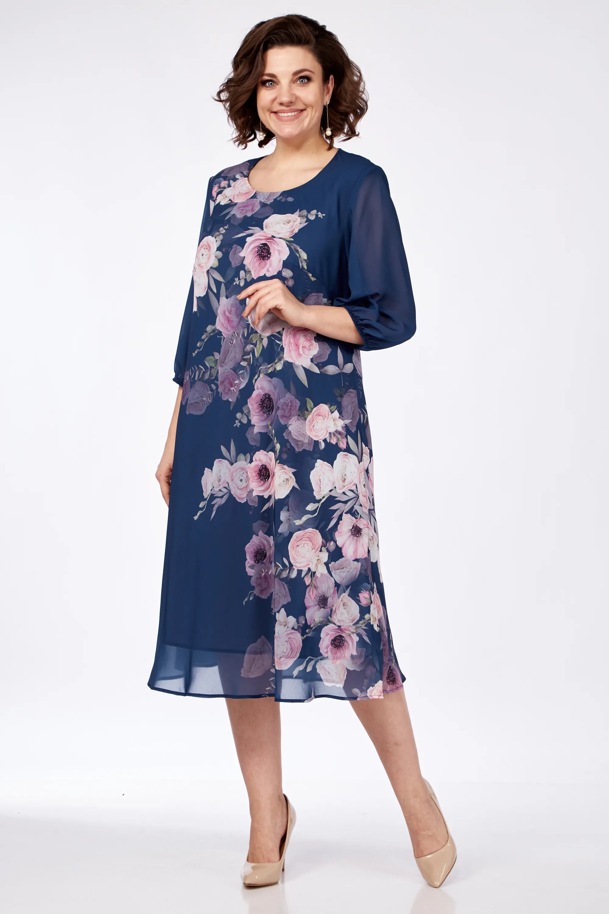 Allison Floral Elegance Dress Red | Cow Clothing