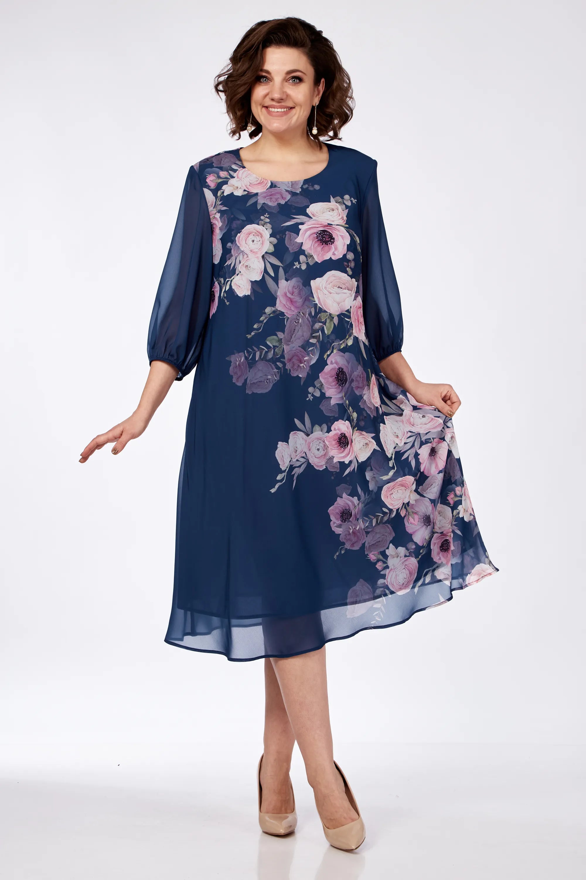 Allison Floral Elegance Dress Red | Cow Clothing