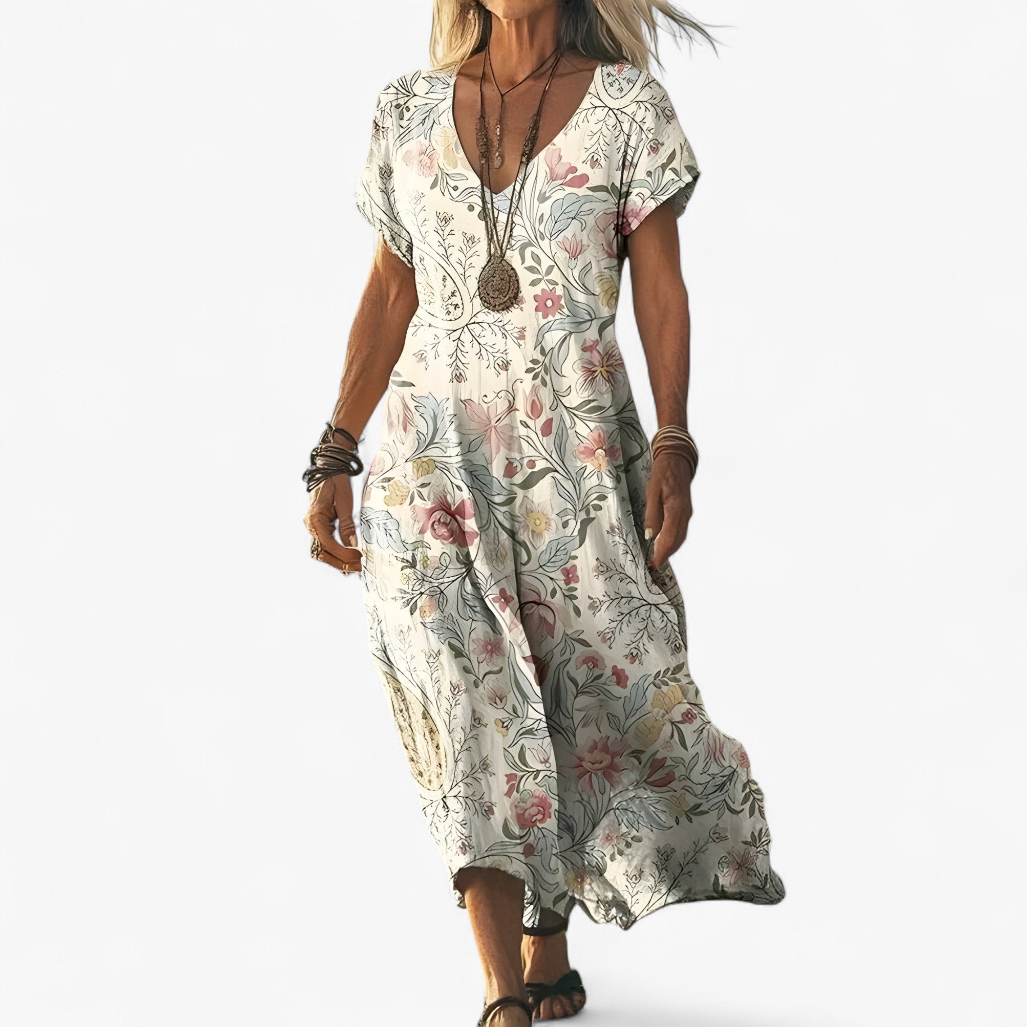 Timeless Vintage Gradient Dress with Retro Ombre