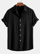 Breathable Linen-Rayon Blend Button-Front Shirt