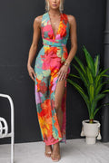 Women's Elegant V-Neck Sleeveless Maxi Dress