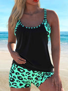 Lara Türkiser Leopardendruck Tankini-Set – mutiges, schmeichelhaftes zweiteiliges Badeoutfit
