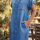 Bondi™ Casual Denim Print Dress — Effortless Everyday Style