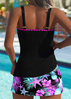 Maisy | Schickes Tankini-Set mit mittlerer Taille im Paisley-Muster