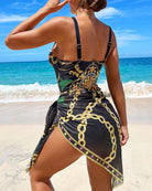 Marie | Elegante Endelad Push-up Badeanzug mit Figurschmeichelndem Strandrock - Roborro