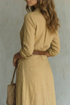 Azura Belted Button-Down Wrap Maxi Dress