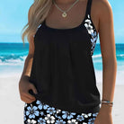 Isabella Tankini-Set mit blauem Blumenmuster – elegantes zweiteiliges Strand-Badeoutfit