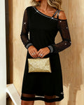 Aurora Off-Shoulder Long-Sleeve Dress – Effortlessly Elegant