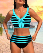 Muse® | Gestreifter Bikini mit hohem Bund