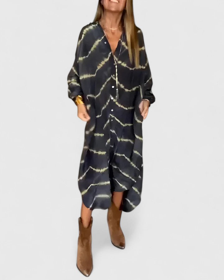 Women's Elegant Boho Striped Maxi Dress